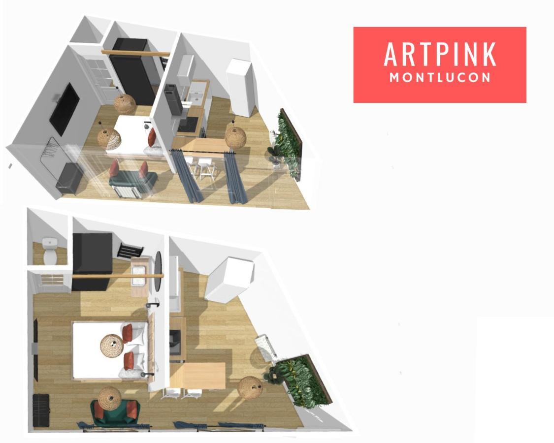 Artpink - Ideal Pros - Proche Commerces - Agathor Montlucon Ngoại thất bức ảnh